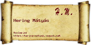 Hering Mátyás névjegykártya